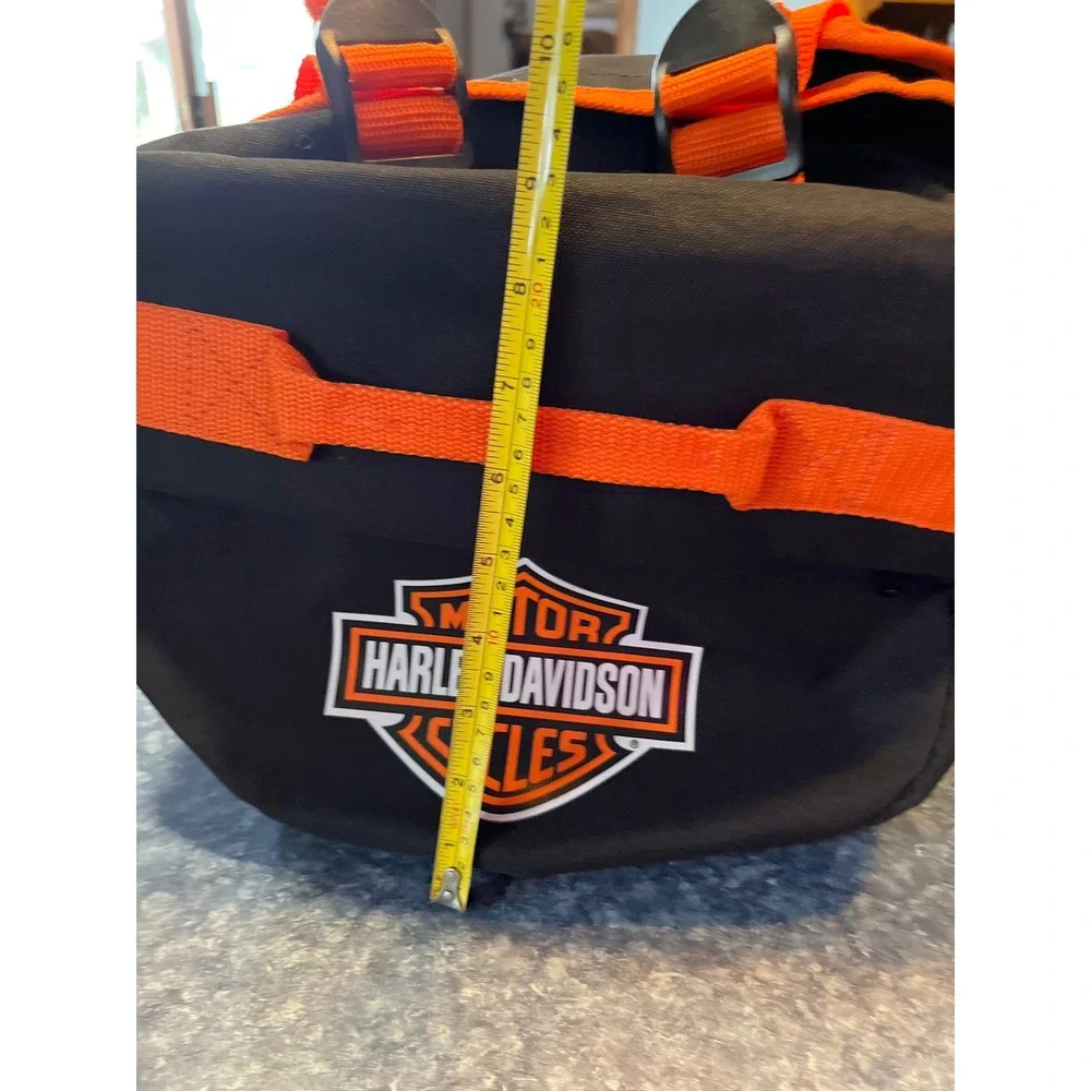 Harley-Davidson Canvas Duffle Bag / backpack Black Orange Bar & Shield Logo